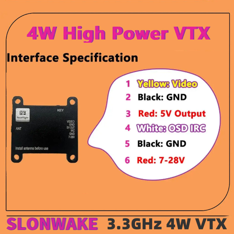 SLONWAKE FPV 3.3G 16CH 4000mW  - Drone Receiver avis et prix