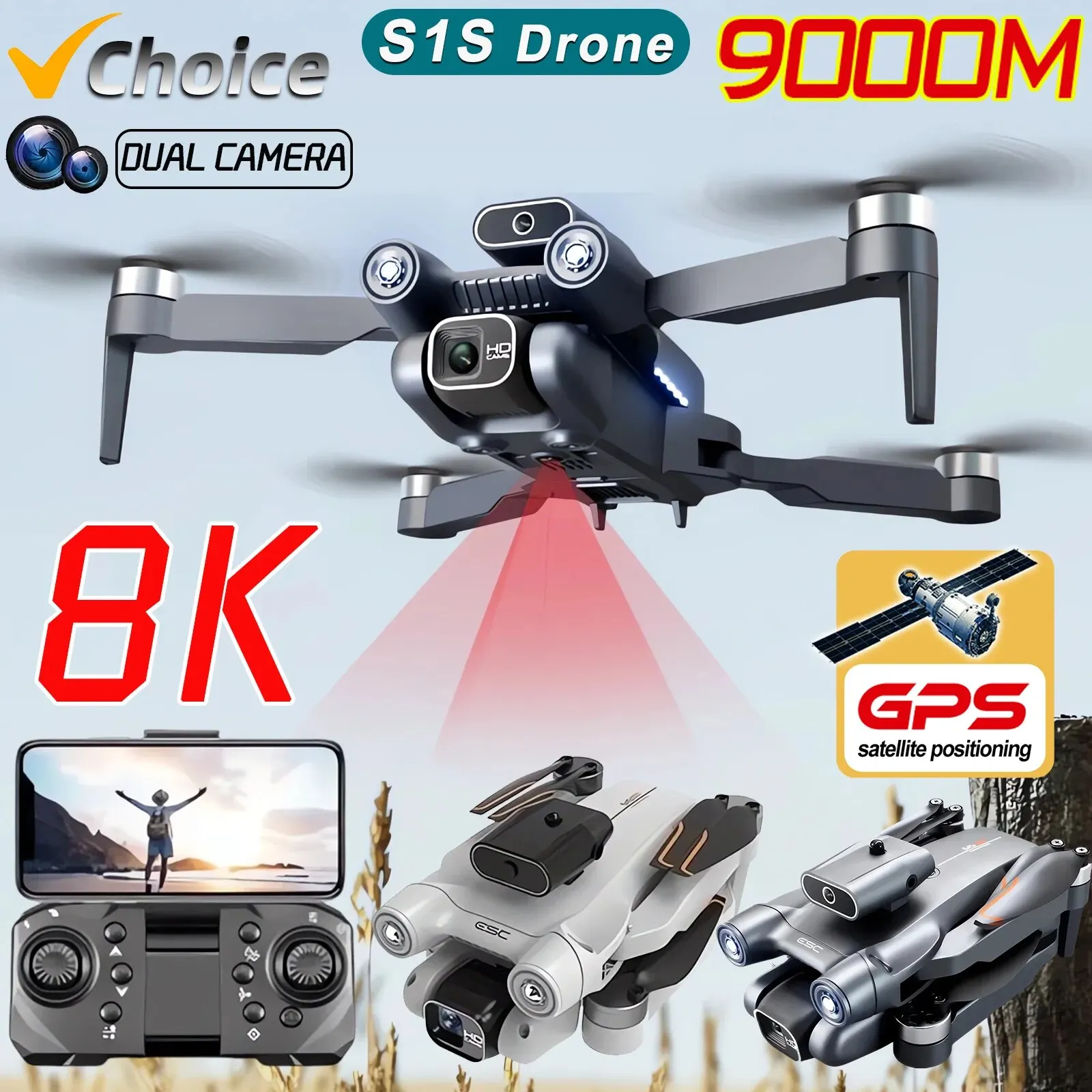 New S1S 5G GPS Drone Camera 8K - Drone Gps Module avis et prix