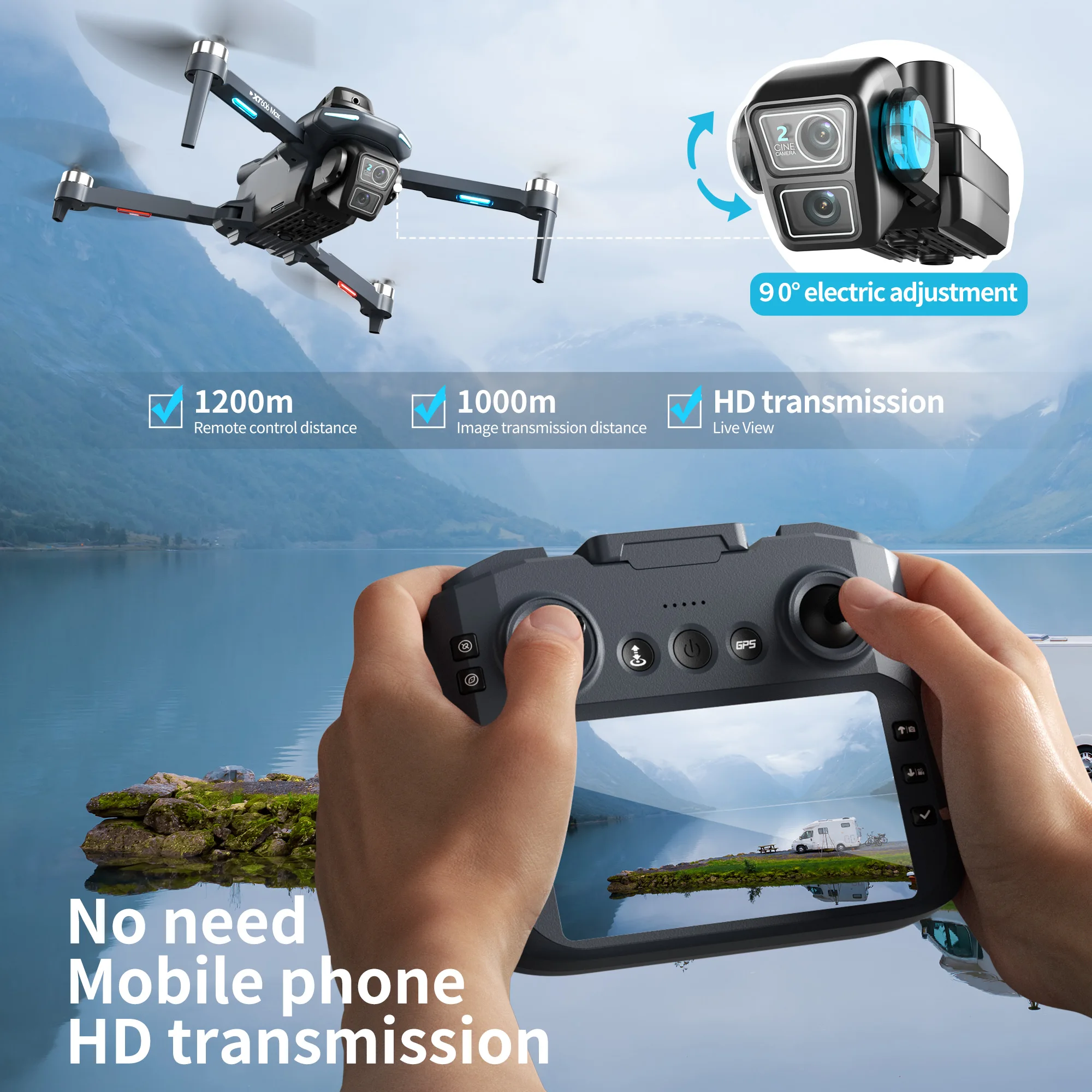 Lenovo XT606 MAX GPS Drone 4k  - Drone Gps Mount avis et prix
