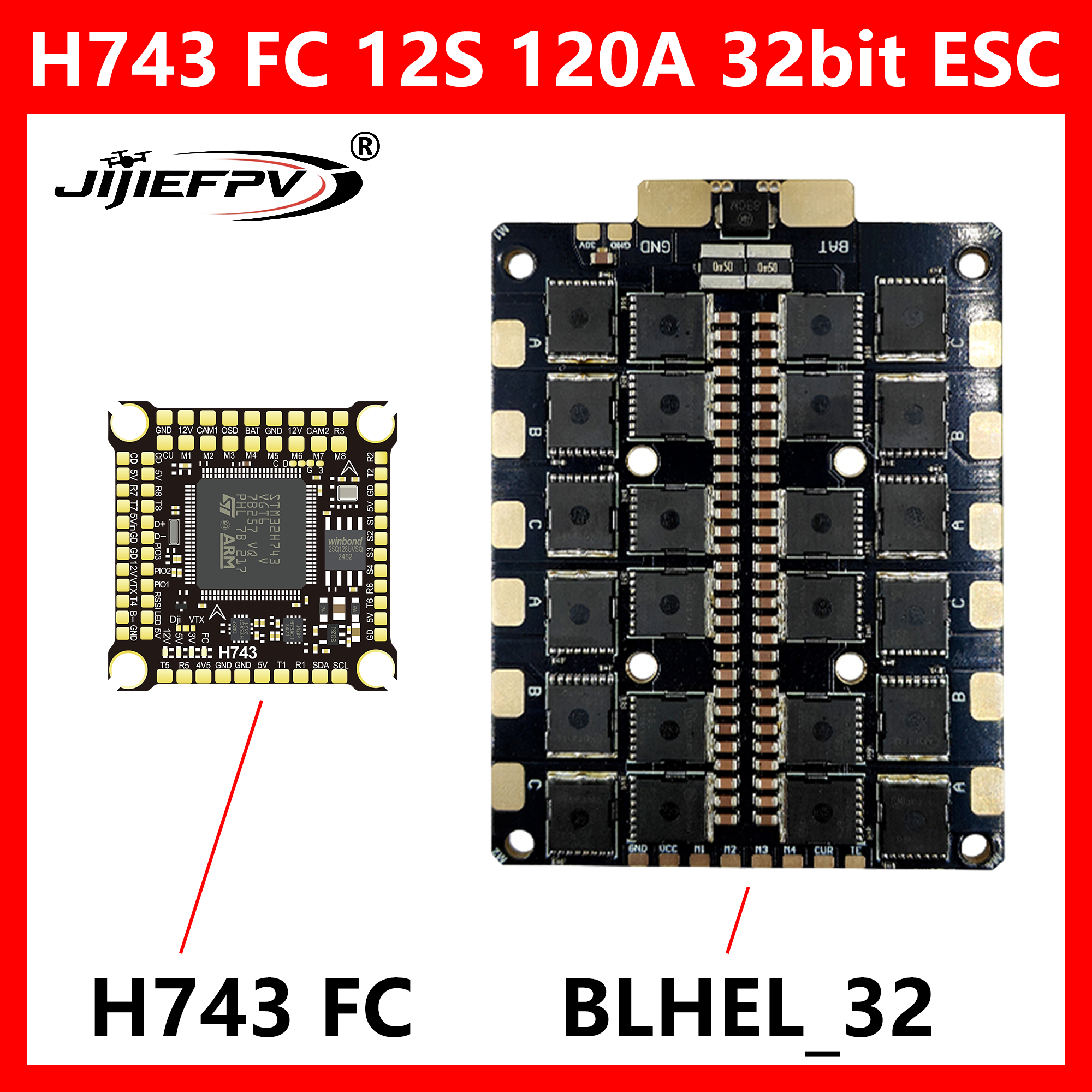 JIJIEFPV BLHEL_32 12S 120A 32b - Drone Power Distribution Board avis et prix