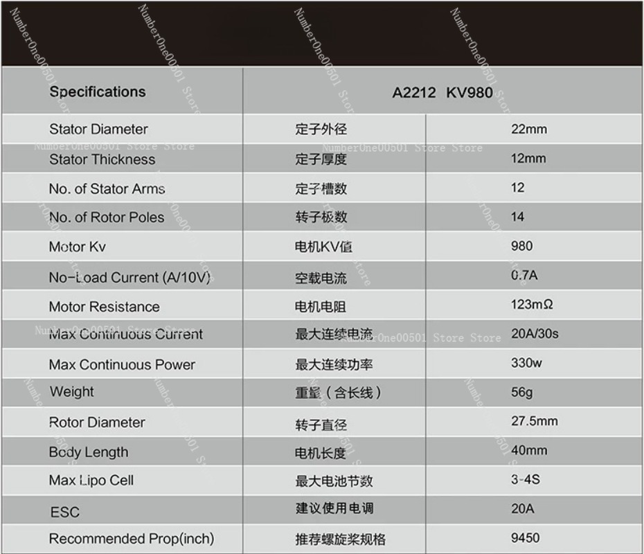 A2212 Motor 20A ESC 9450 Self  - Drone Propeller avis et prix