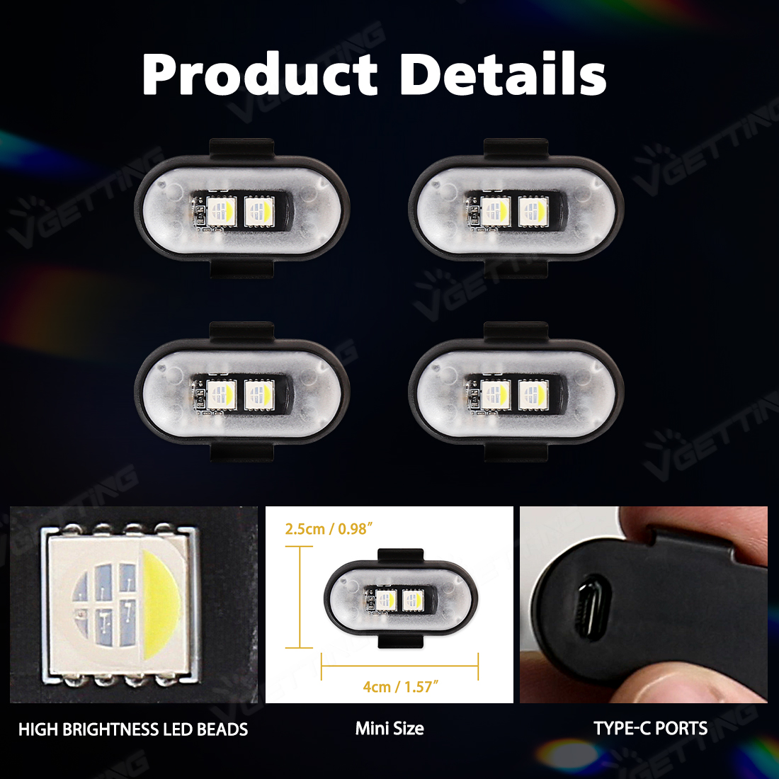 4Pcs Mini Drone Strobe Light 8 - Drone Led Light avis et prix