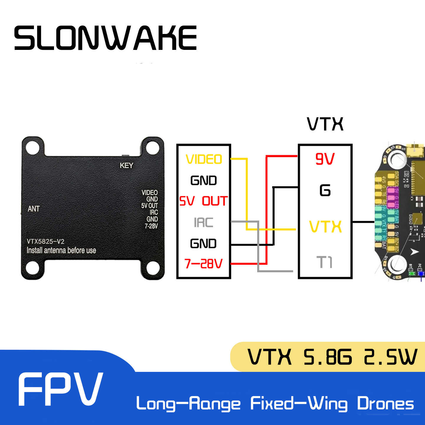 SLONWAKE 5.8G 48CH FPV Transmi - Drone Receiver avis et prix