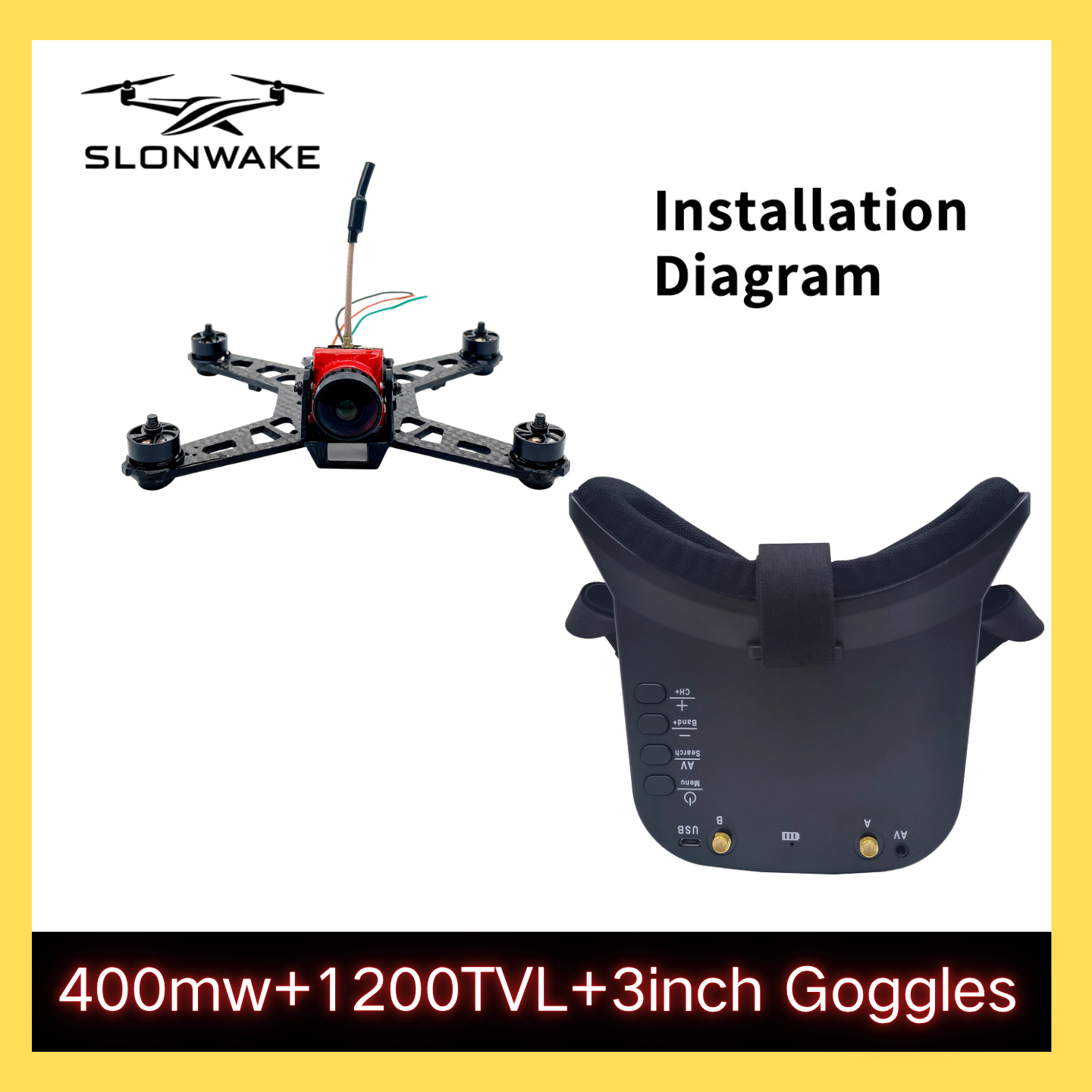 SLONWAKE 5.8G 48CH FPV 400mw V - Drone Receiver avis et prix