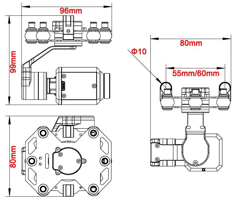 Tarot TL3T20 3-axis Gimbal 640 - Drone Gimbal avis et prix