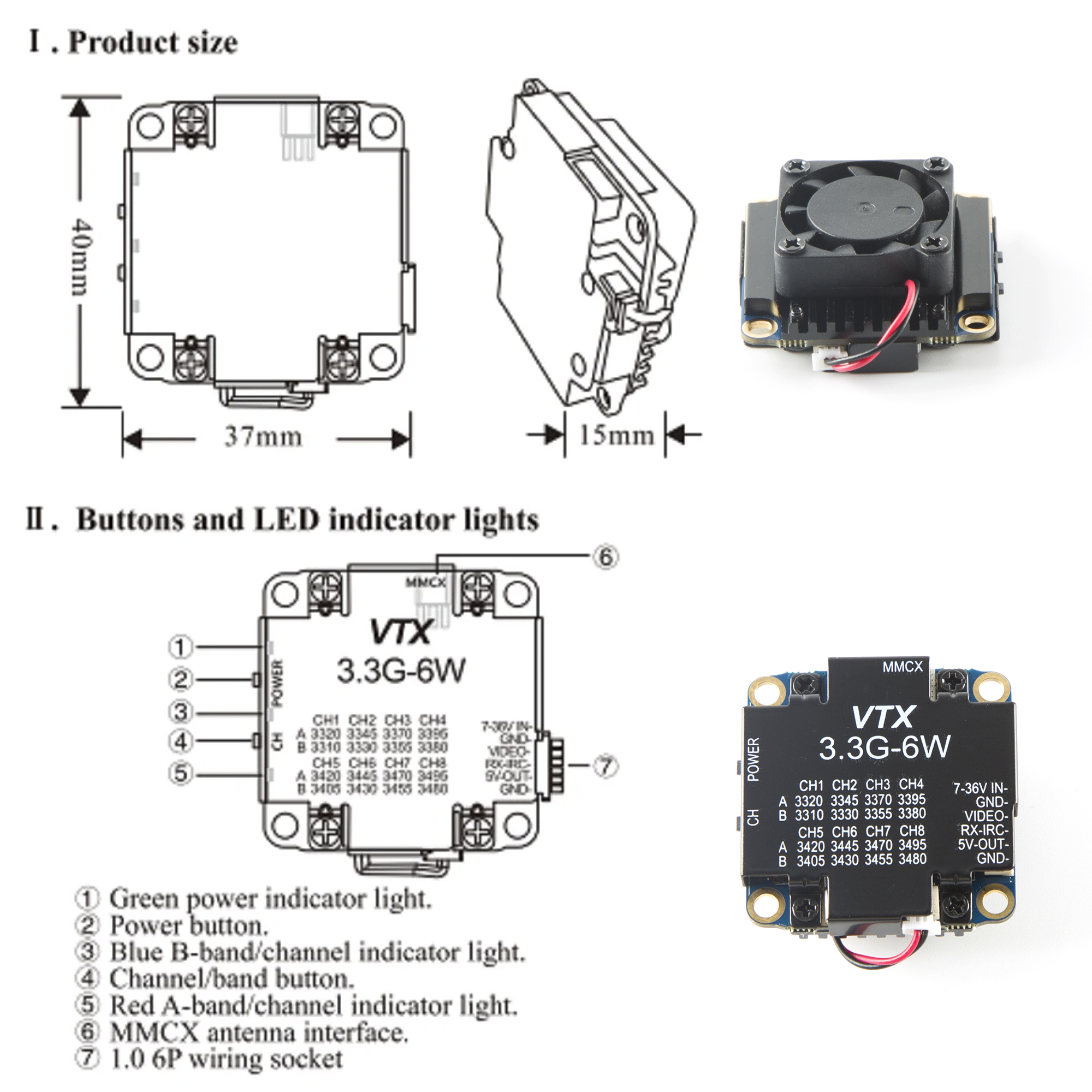 FPV Video Transmitter 3.3G 6W  - Drone Transmitter avis et prix